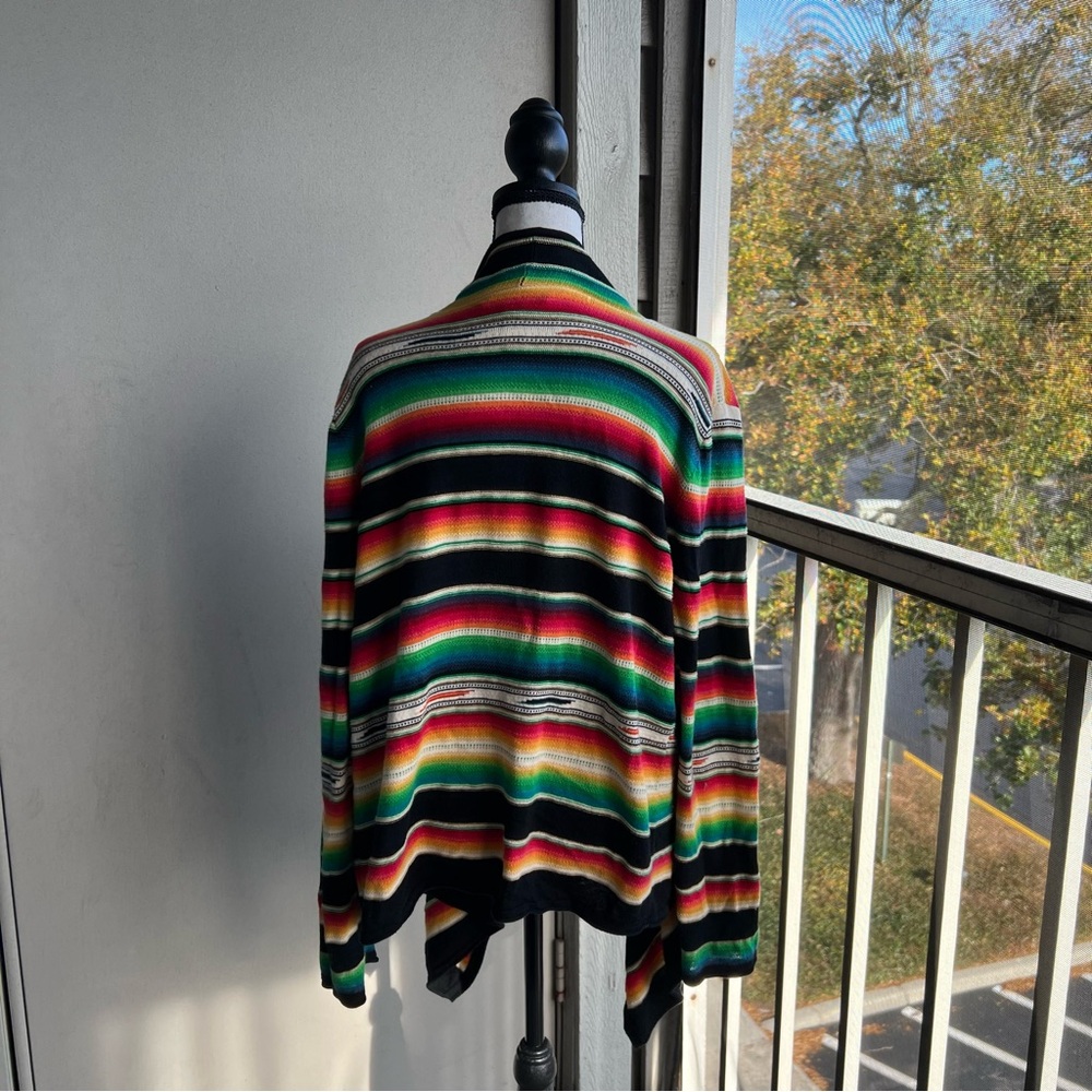Vintage Ralph Lauren Multicolor Striped Cardigan Poncho - Picture 7 of 12